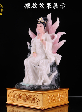 现货观音财神佛像l底座加高供奉仿实木莲花垫台浮雕供佛长方形垫