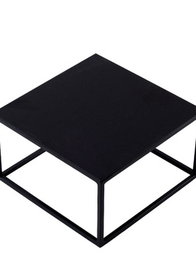 定制黑色烤漆金h属底座盆景现代艺术品雕塑软装摆件方形铁艺置物