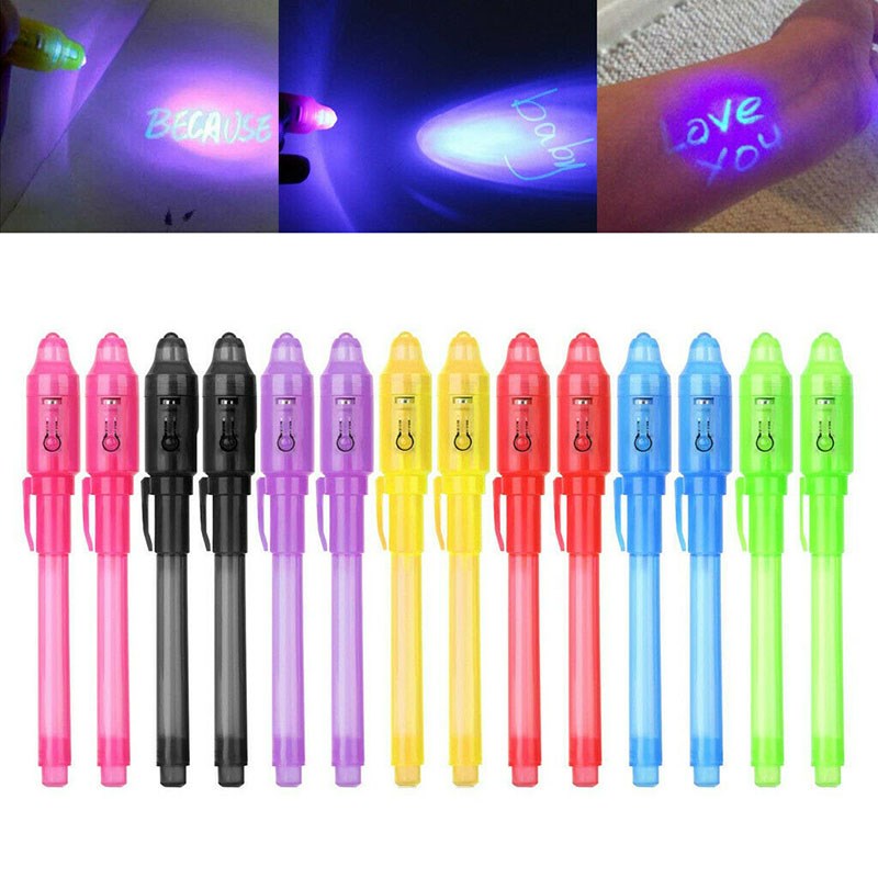 14pcs V Light Pen Invisible  Pencil Secret Fluorescent Pen f - 图0