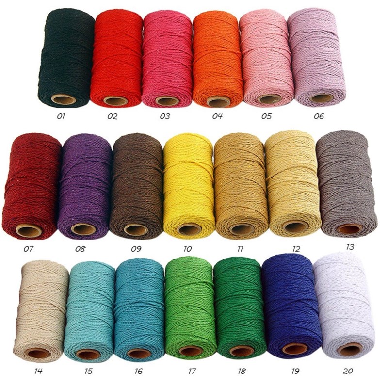 100m   Pure Cotton Twisted Cord Rope Crafts Macrame Arti - 图1