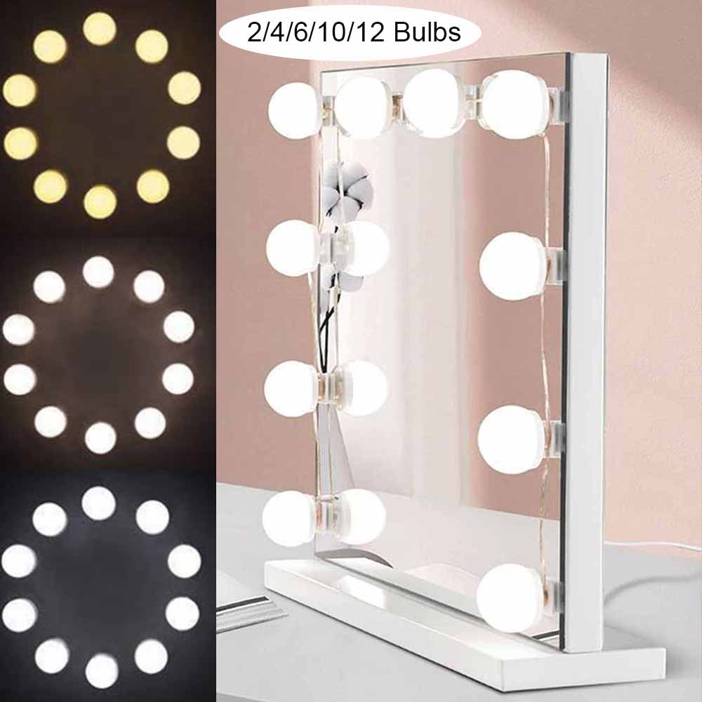 网红LED Light Makeup Mirror Bulbs Vanity Lights USB 12V Bath - 图0