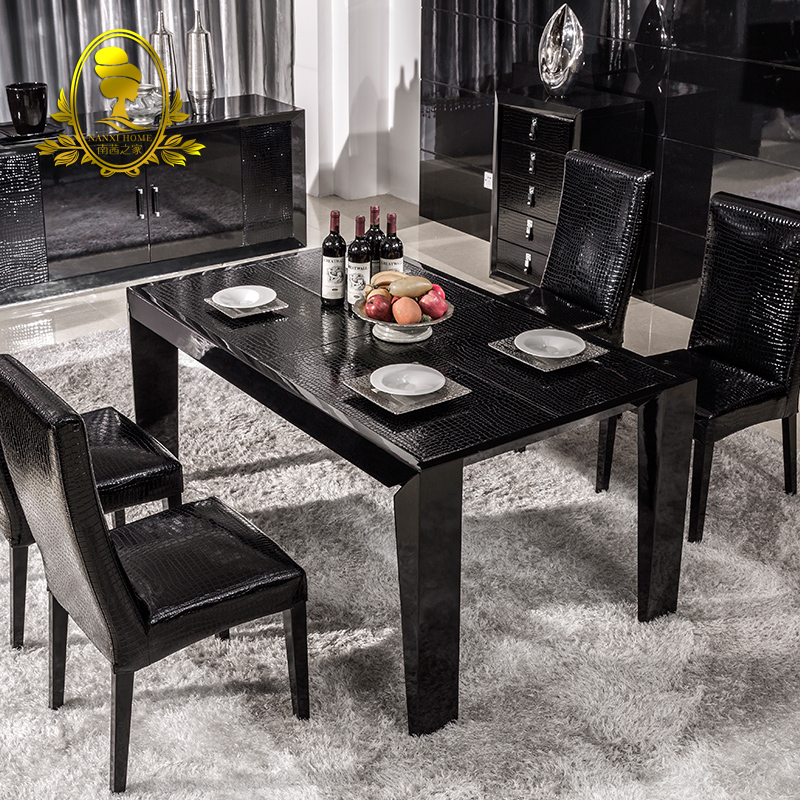 Buy After The Modern Dining Table Black Paint Wood Dining Table Minimalist Modern Dinette Table And Four Chairs Combination Of Neoclassical In Cheap Price On Alibaba Com