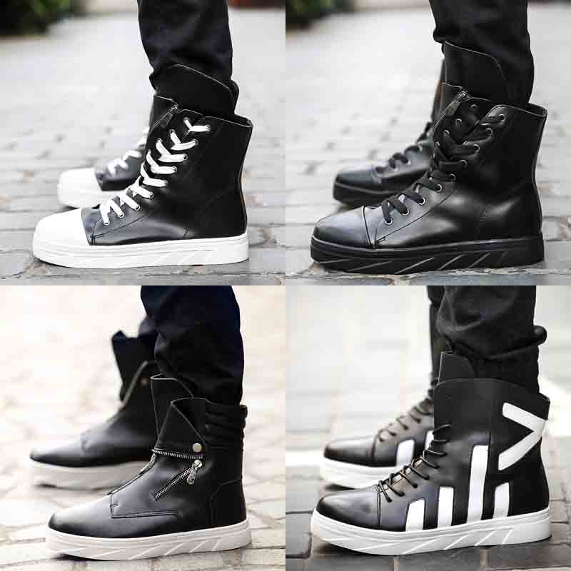 mens casual high top boots