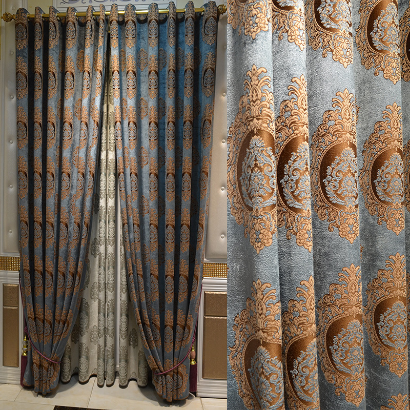 Bo Hong Green Chenille Windows Finished Custom Blackout Curtains Continental Thick Chenille Curtains Living Room Bedroom Custom Blackout Finished Windows Upscale