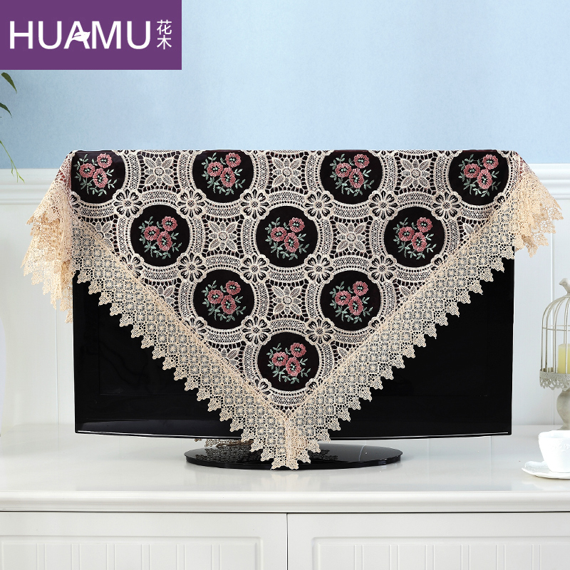 Buy Flowers And Lace Tv Cover European Pastoral Cloth Wall Mounted Tv Computer Dust Cover Cloth Cover Towel Multi In Cheap Price On Alibaba Com