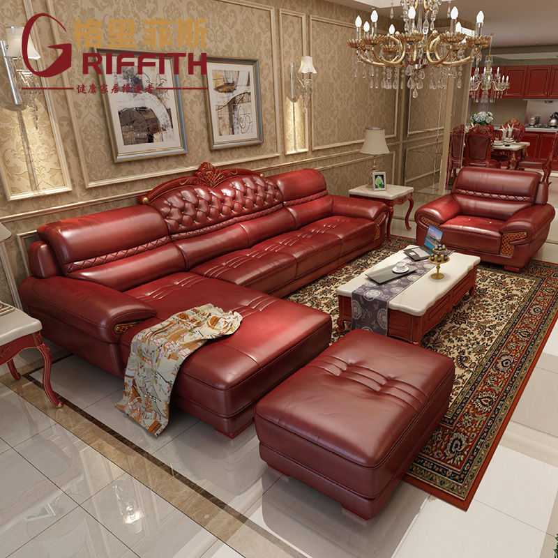 Griffith European Leather Sofa Cowhide Griffith European Leather Sofa Cowhide