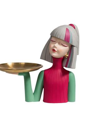 热销创意女孩玄关钥匙收纳摆件轻奢客厅电视柜家居装饰品床头柜小