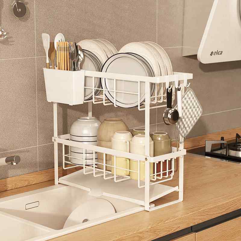 碗碟收纳架窄边厨房窗台置物架碗盘沥水篮双层用晾放碗筷沥水架,淘宝优惠券,粉丝福利购,淘宝优惠卷