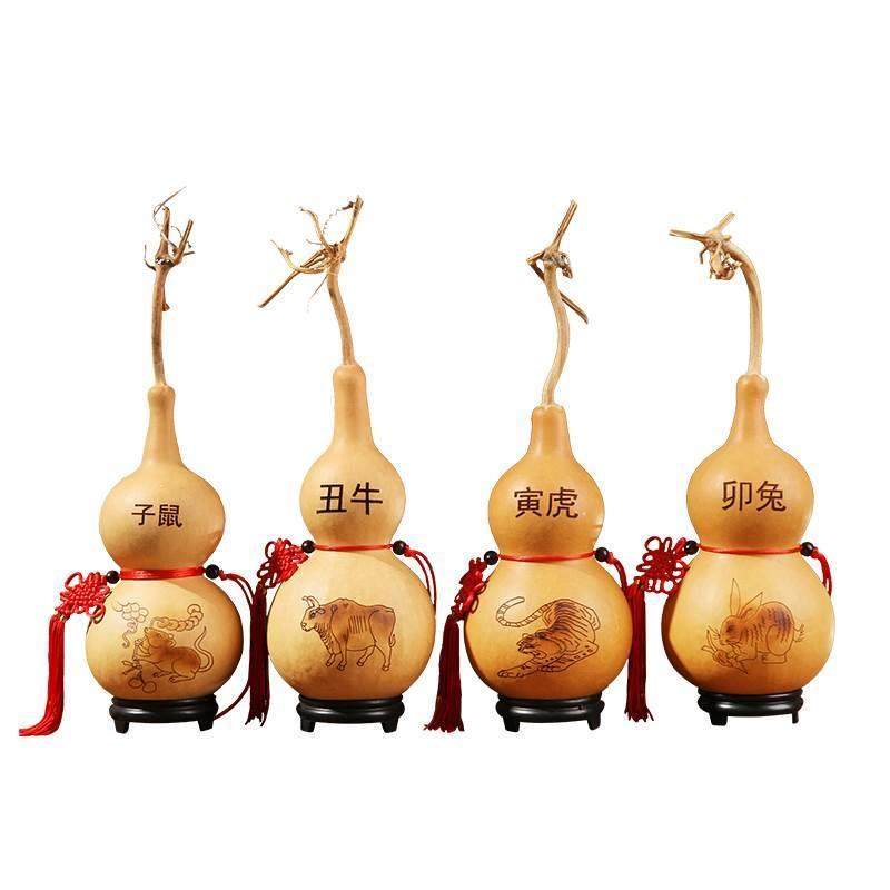 葫芦挂件十二生肖牛龙鼠虎兔蛇中国结木质大葫芦客厅生肖葫芦摆件,淘宝优惠券,粉丝福利购,淘宝优惠卷