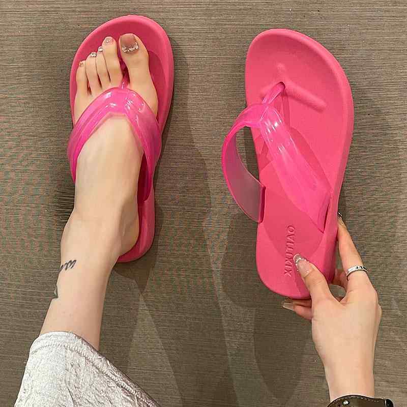 人字拖女夏潮时尚外穿果冻带平底防滑沙滩夹脚凉拖鞋0508d,淘宝优惠券,粉丝福利购,淘宝优惠卷