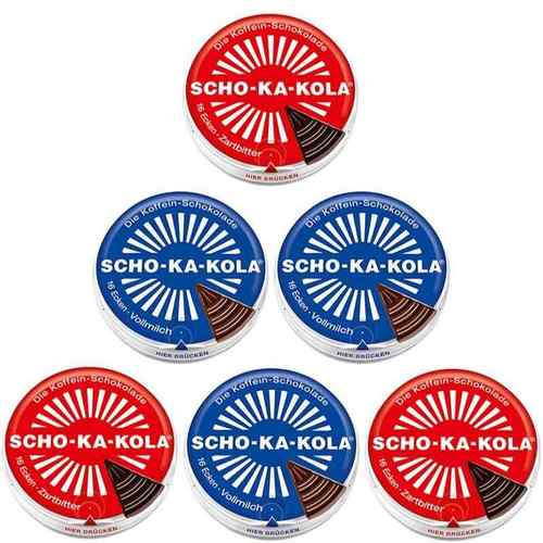 现货SCHO-KA-KOLA巧克力口粮思嘉乐提神能量棒咖啡因巧克力铁盒装 - 图3