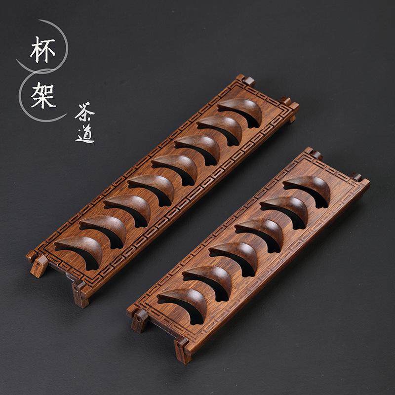 Tea set rack small cup rack table table table Chinese solid wood ancient shelf tea cup household storage placement rack