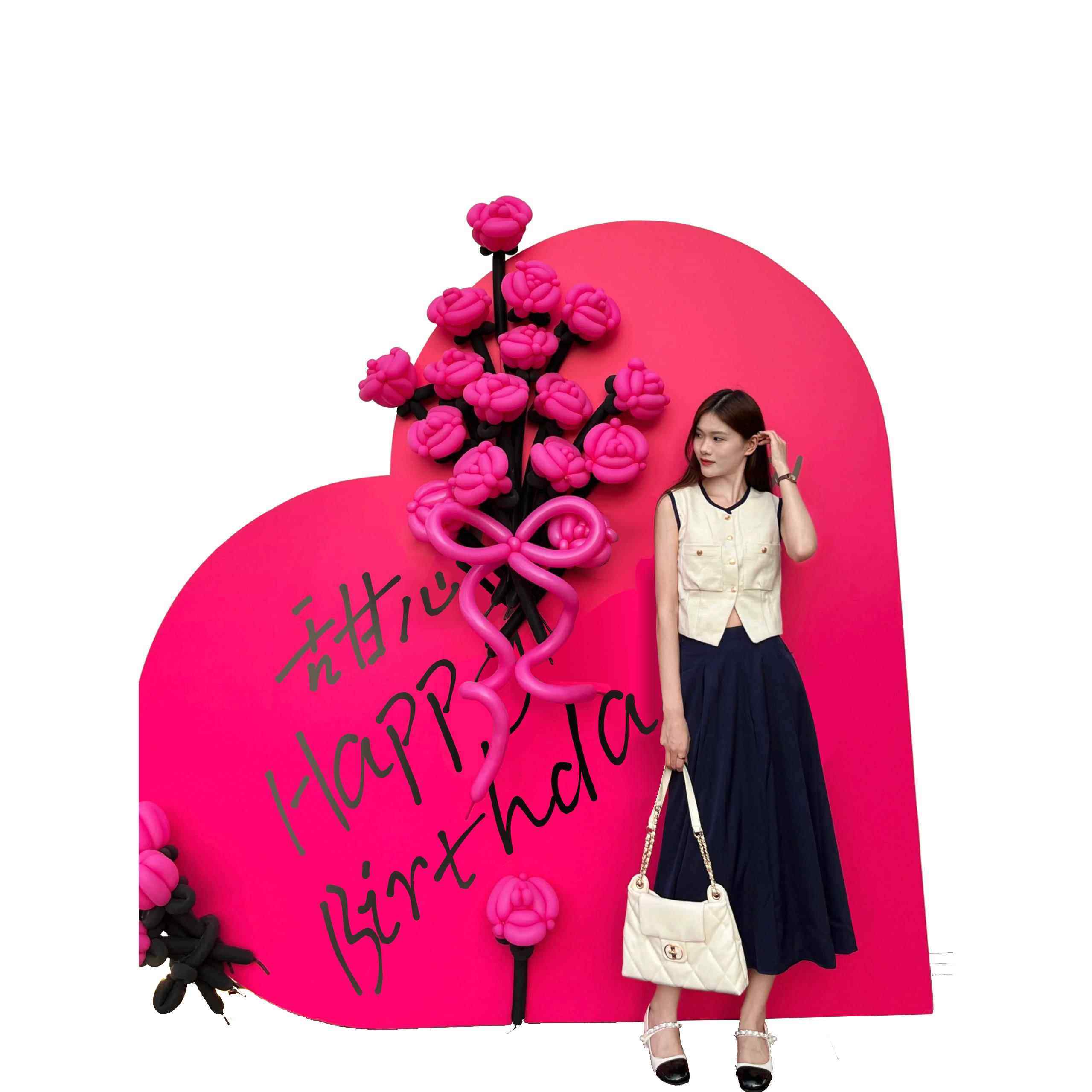 玫红色爱心生日背景板网红橱窗美陈商场摆件墙活动布置kt板打卡墙,淘宝优惠券,粉丝福利购,淘宝优惠卷