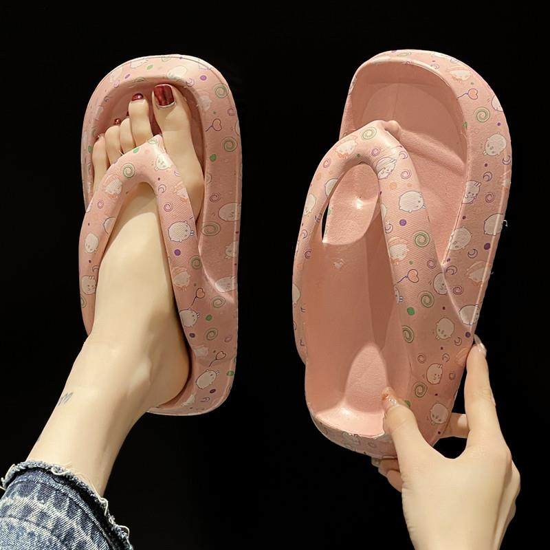 人字拖女夏外穿时尚印花潮厚底防滑夹脚沙滩凉拖鞋0508d,淘宝优惠券,粉丝福利购,淘宝优惠卷