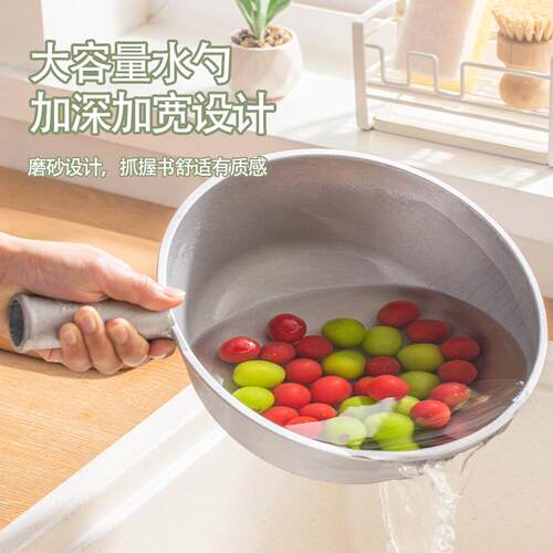 一体成型加厚农村老式铝制水瓢老款勺水瓢厨房舀水舀米家用水勺瓢 - 图0