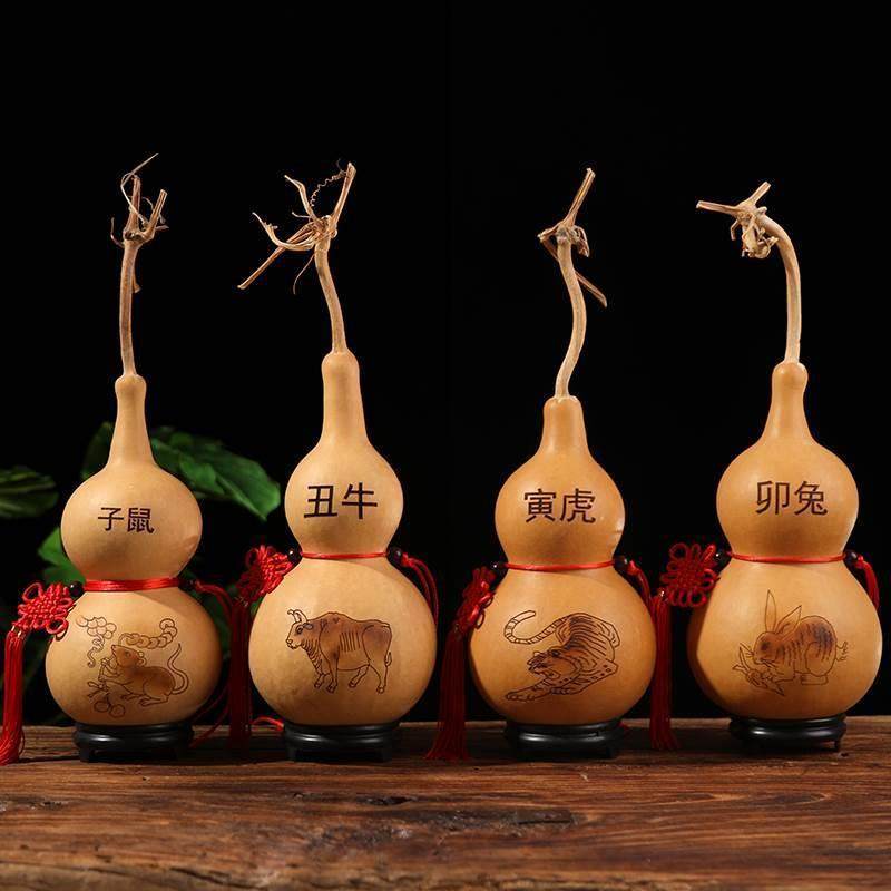 葫芦挂件十二生肖牛龙鼠虎兔蛇中国结木质大葫芦客厅生肖葫芦摆件,淘宝优惠券,粉丝福利购,淘宝优惠卷