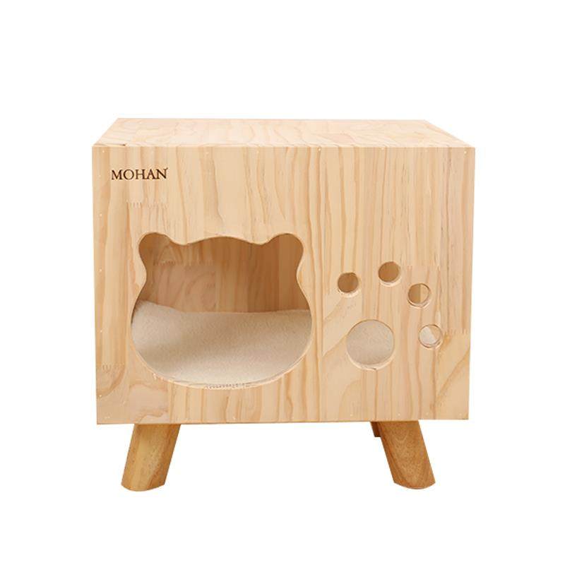 高档猫共用猫窝凳床头柜用体具人木质夏季四一季通实木猫屋狗窝,淘宝优惠券,粉丝福利购,淘宝优惠卷
