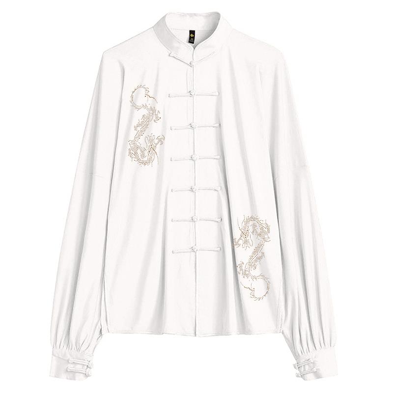 新款奶丝牛太极服男女夏季新款太极服装武术表演太八极拳服段练锦 - 图3