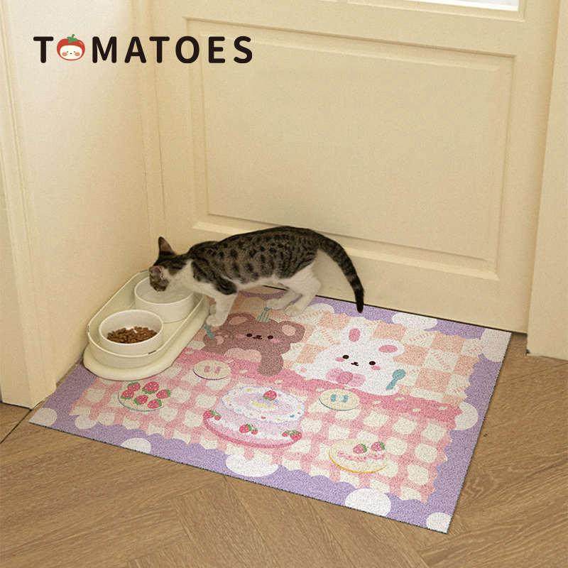 【番茄营业中】宠物猫砂盆防溅垫子猫咪蹭脚地垫丝圈耐脏耐磨碗垫,淘宝优惠券,粉丝福利购,淘宝优惠卷