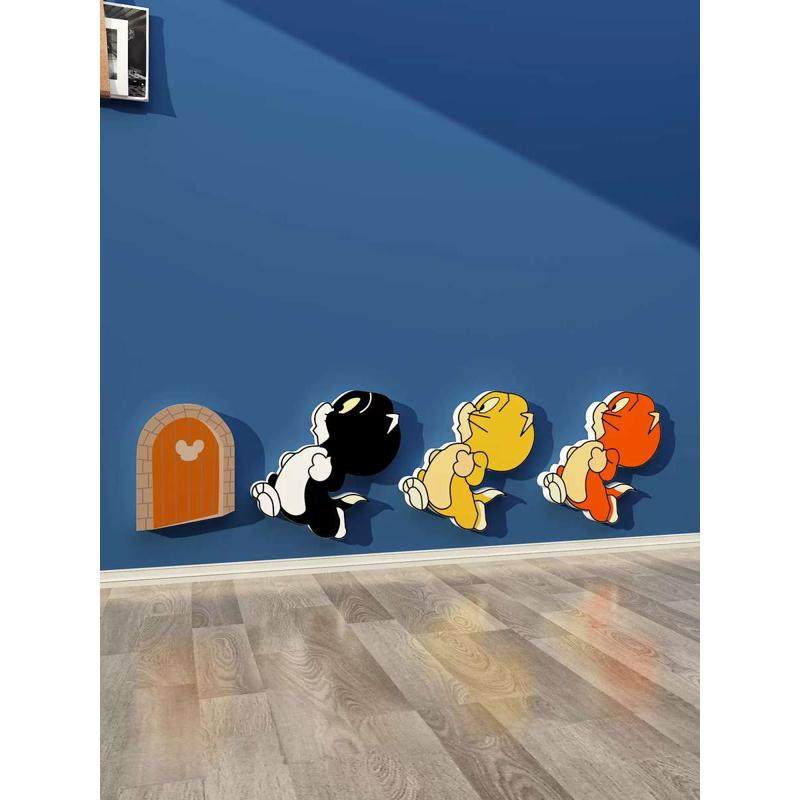 卡通动物墙角落贴画儿童房间布置装饰男女孩卧室改造背景墙面摆件,淘宝优惠券,粉丝福利购,淘宝优惠卷