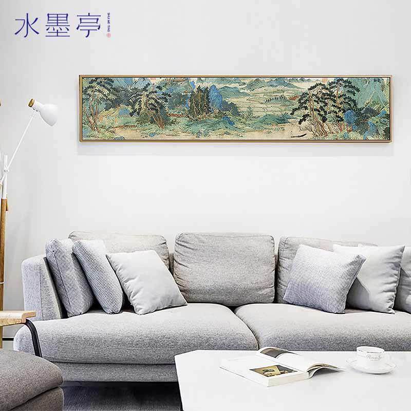 网红墨亭仇源·桃花幅图新中式客厅水风景装英饰画酒店背景墙横国,淘宝优惠券,粉丝福利购,淘宝优惠卷