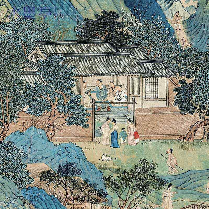 网红墨亭仇源·桃花幅图新中式客厅水风景装英饰画酒店背景墙横国,淘宝优惠券,粉丝福利购,淘宝优惠卷