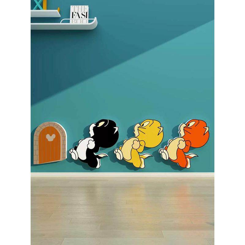 卡通动物墙角落贴画儿童房间布置装饰男女孩卧室改造背景墙面摆件,淘宝优惠券,粉丝福利购,淘宝优惠卷