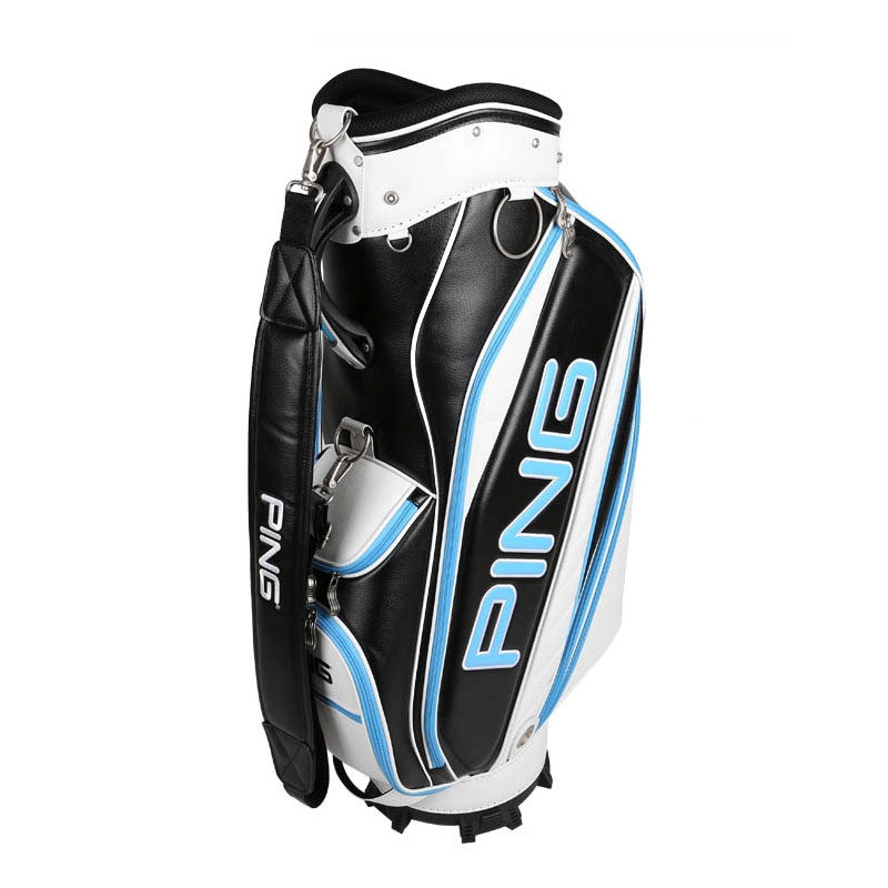 white leather ping golf bag