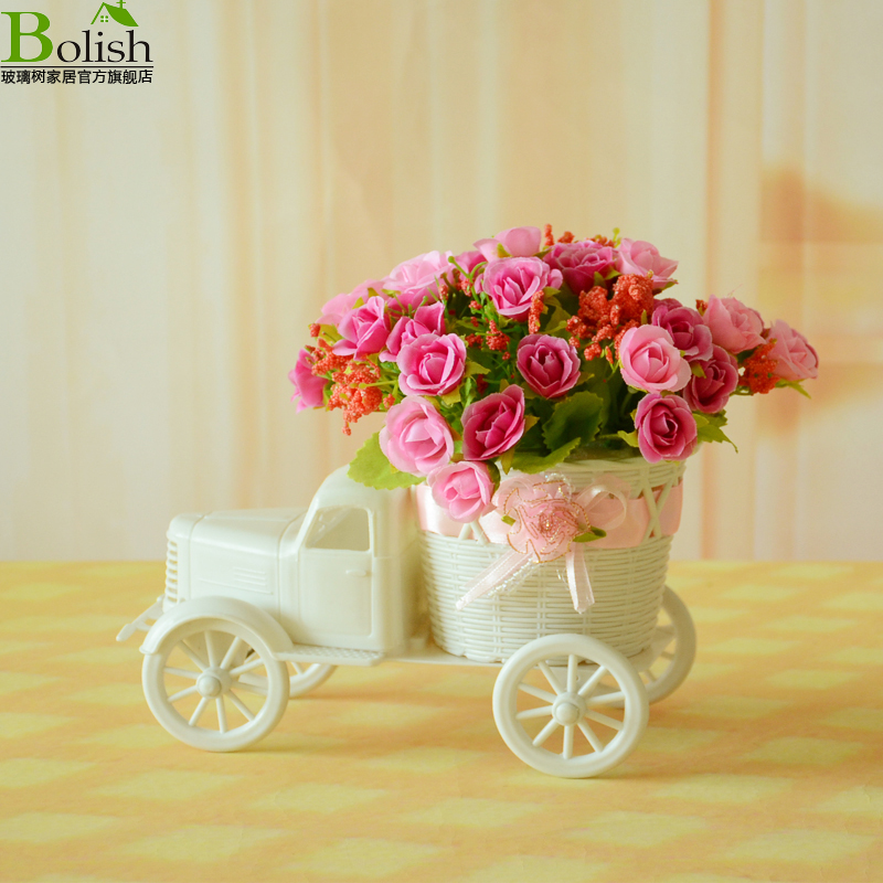 Buy Rattan Baskets Suit Plastic Flower Decoration Ornaments