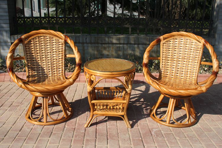 Buy Sub Bamboo Furniture Real Rattan Chairs Coffee Table Three