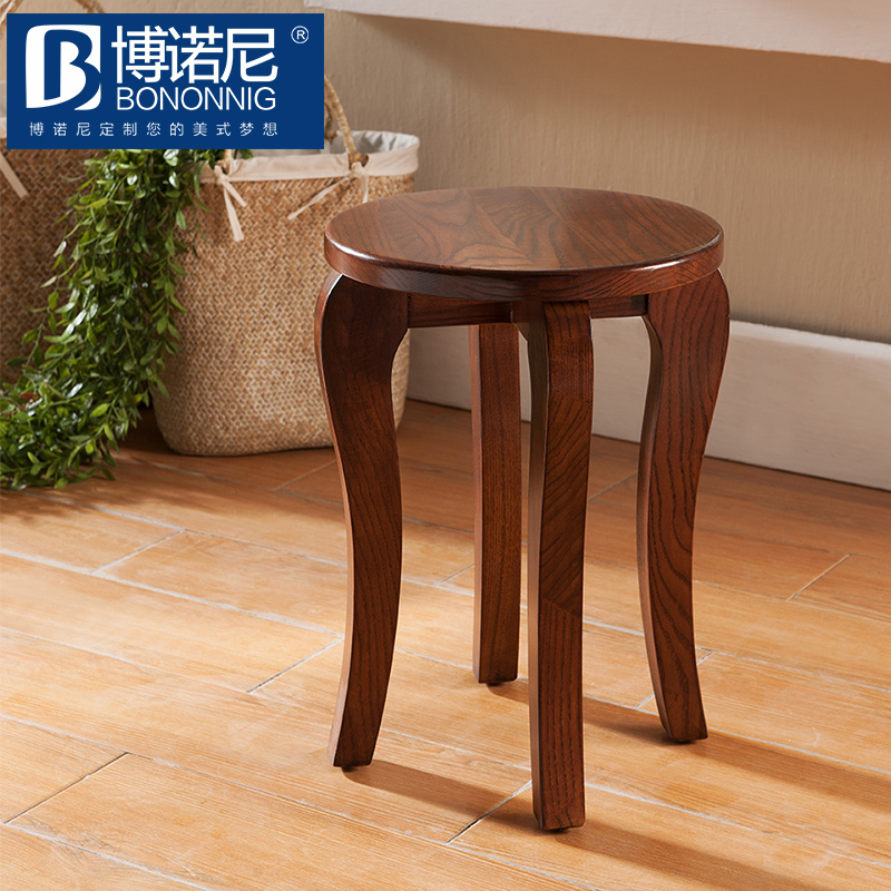 Buy Wood Round Stool Stool Stool Home Meal Stool Stool Chair