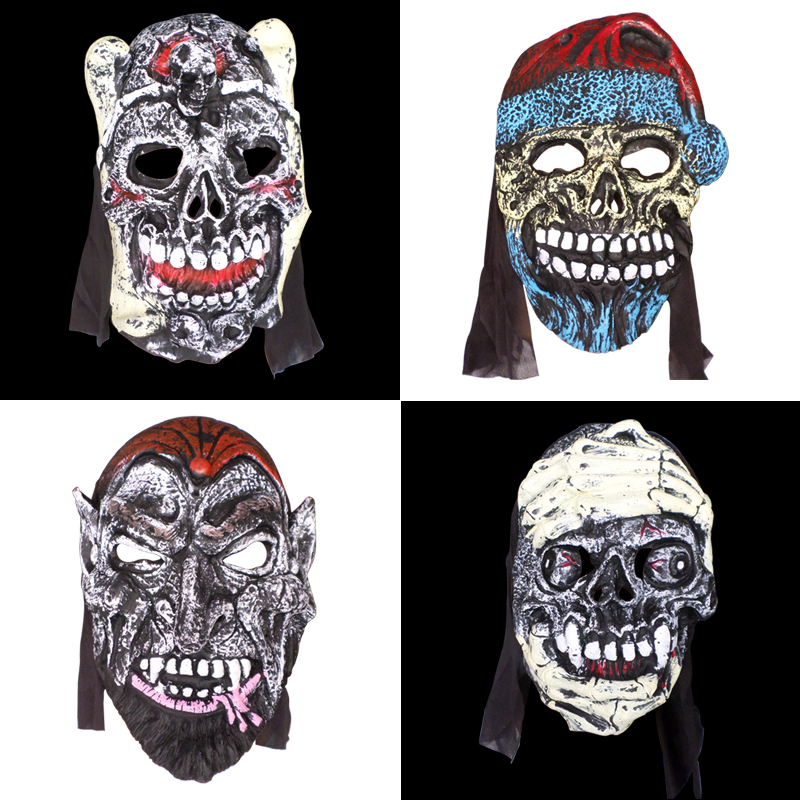 xi bao halloween masks the whole person funny horror hebra rubber rubber mask grimace grimace mask with hair