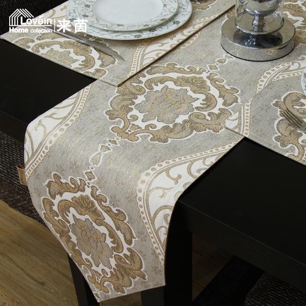 Yin Table Flag To Euclidian Dyed Silk Jacquard Lace Yin Table Flag To Euclidian Dyed Silk Jacquard Lace