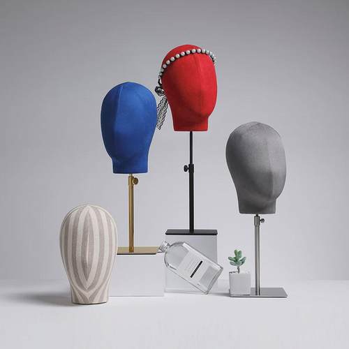 服装店模特头展示架男女半身耳环假人头模展示架子橱窗陈列架子 - 图0