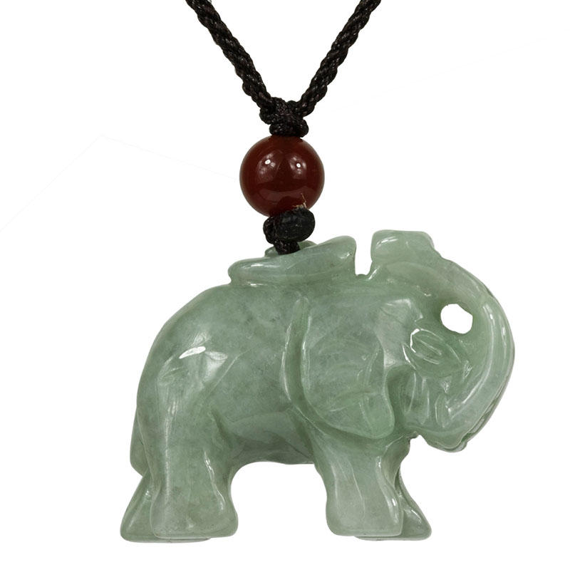 green jade elephant necklace
