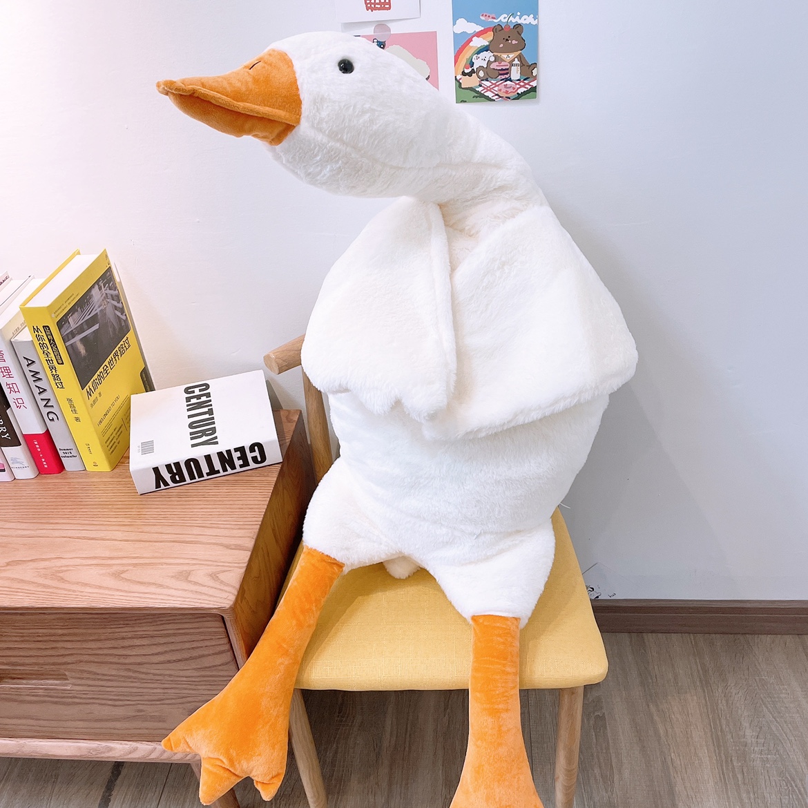 可爱大白鸭毛绒玩具大白鹅玩偶床上睡觉夹腿抱枕男女生陪睡娃娃 - 图1