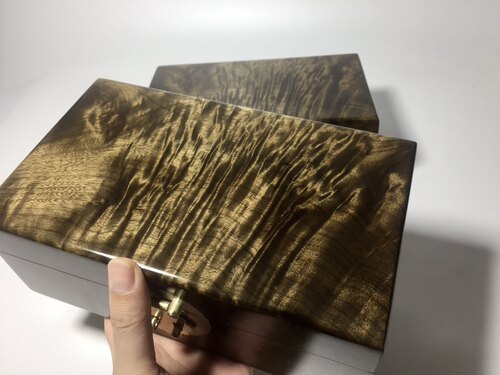 阴沉金丝楠木首饰盒珠宝盒小叶桢楠乌木水波闪电纹天然香味隼卯 - 图0