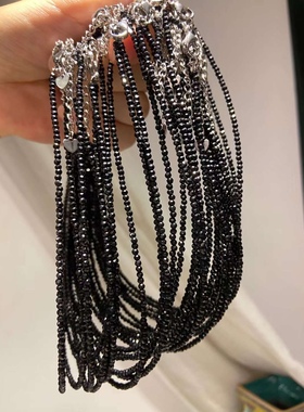 choker天然时尚风轻奢黑色尖晶石