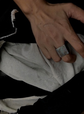 小众设计暗黑先锋风方形戒指定制