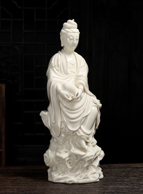 工艺陶瓷摆件观音德化佛像装饰品