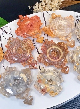 天然珊瑚玉冰彩吊坠项链