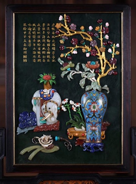 太平有象描金摆件寿山石