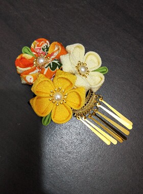 橙色日式和服浴衣洛丽塔发饰