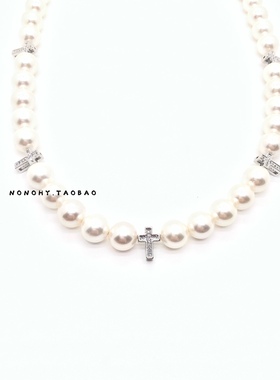 同款十字贝壳珠嘻哈风街头锆石