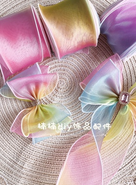 diy蓝紫色手工发夹