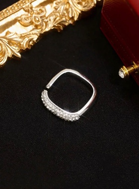 明星同款方戒2021新款潮方形开口