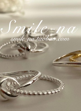 韩国进口小众ins款925叠搭银珠