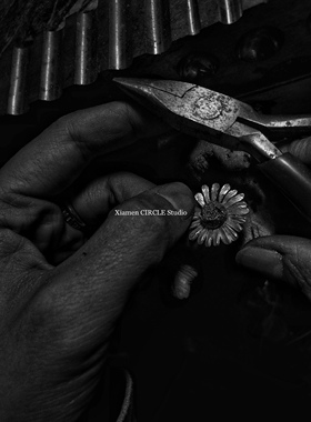 手工暗黑先锋风向日葵银饰非同款