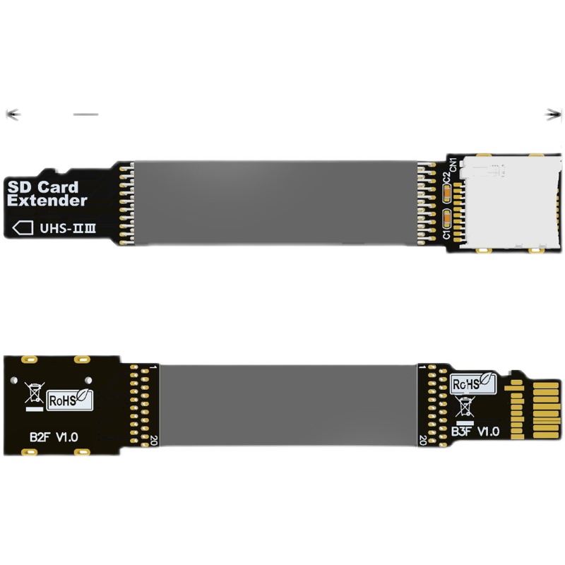 NFHK MicroSD TF延长线支持SDHC SDXC UHS-III全速FPC读卡导航线E-图1