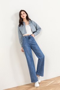 鑫丽莎牛仔AN2337宽松休闲时尚阔腿牛仔女长裤